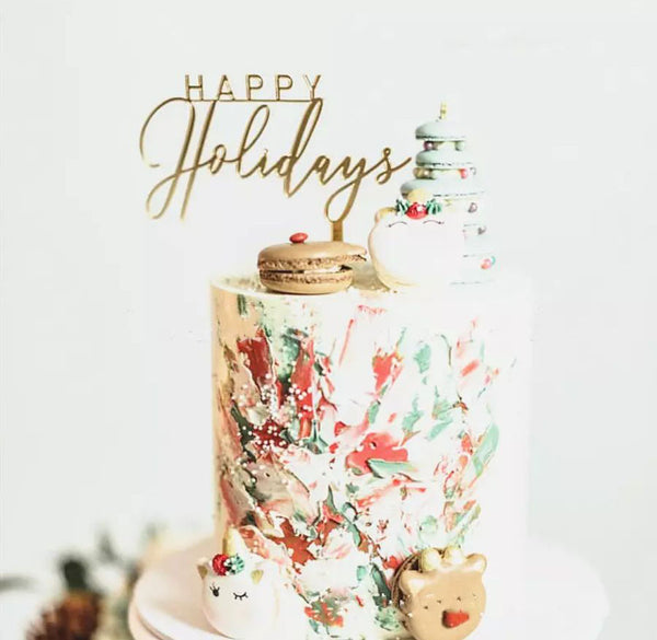 Happy Holidays Cake Topper